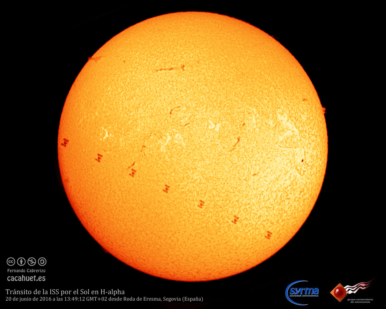 Tránsito de la ISS por el Sol